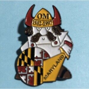 OM Maryland Odyssey of the Minds-1982-1997 Viking-Norseman MD Seal Pin =Brooch